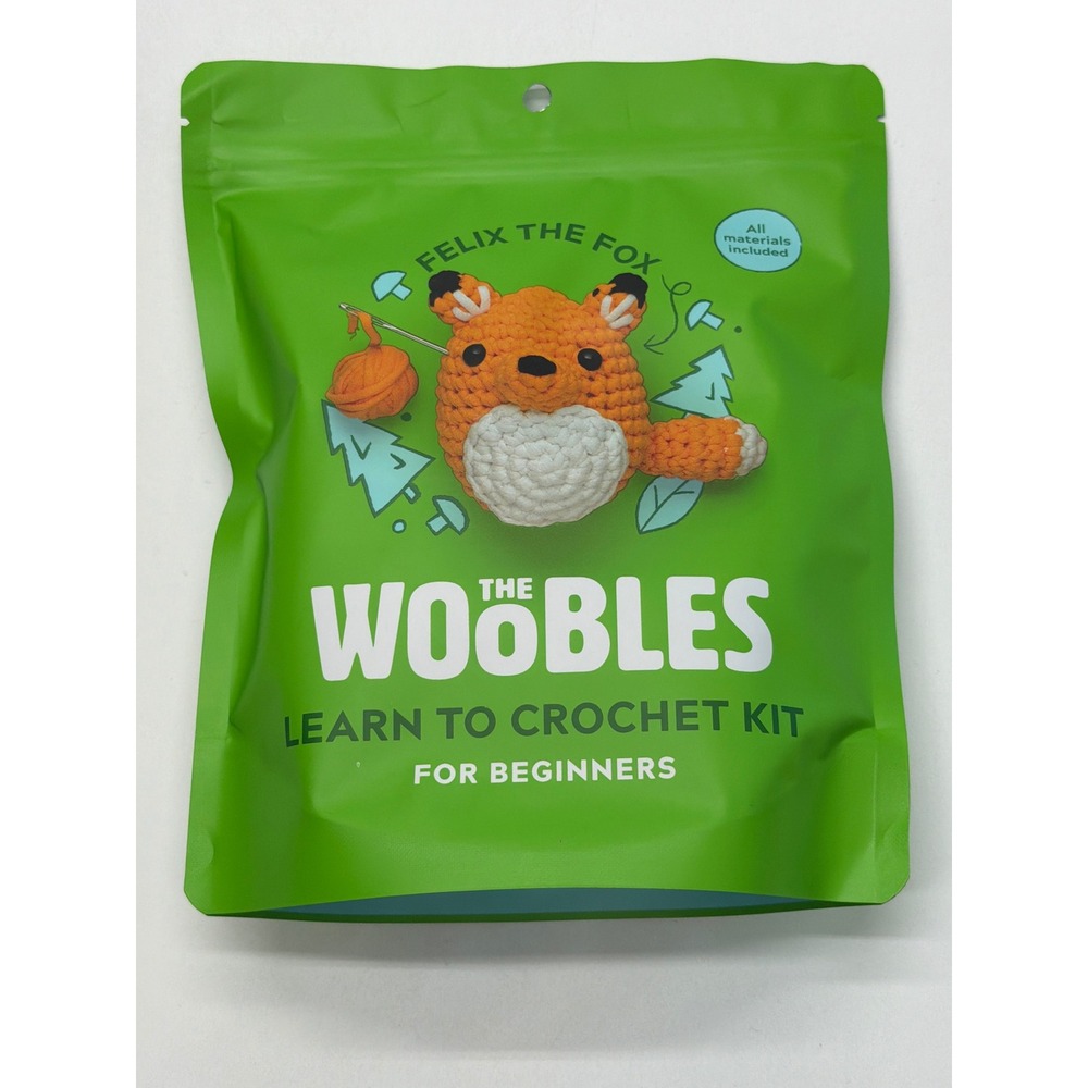 The Woobles Felix the Fox Learn to Crochet Kit for Beginners Amigurumi DIY Set